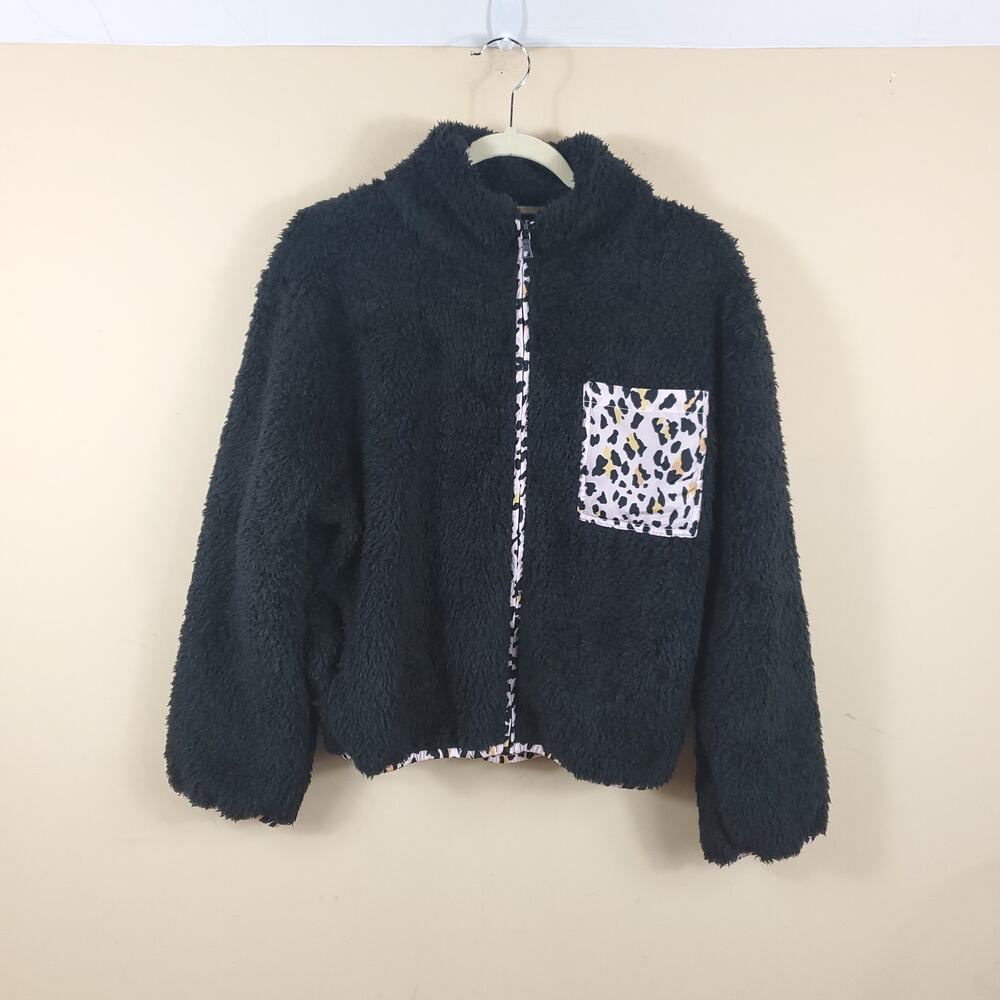 Plush Apparel Cheetah Fleece Jacket Women's Size S